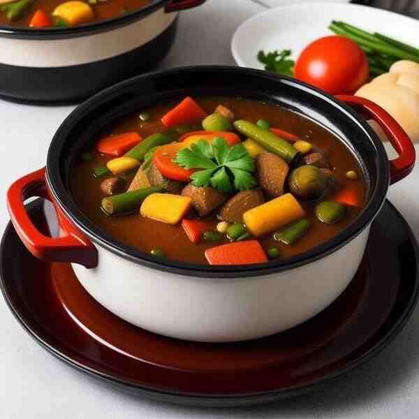 Овощное рагу с тушёнкой в мультиварке